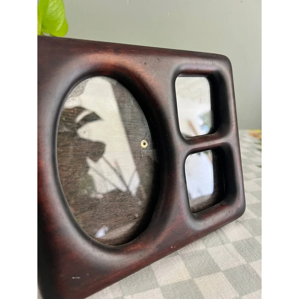 Art Deco Walnut Picture Frame Rounded Corners Collage 7.5x6 604-OB